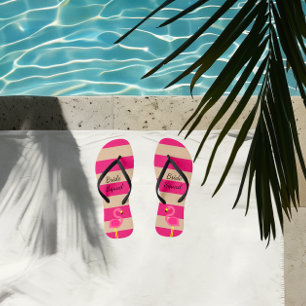 Pink Flamingo Personalisiert Badesandalen