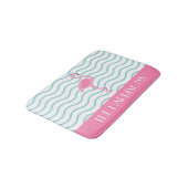 Pink Flamingo Personalisiert Bath Mat Badematte (Schrägansicht)