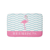 Pink Flamingo Personalisiert Bath Mat Badematte (Vorderseite)