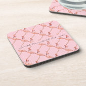 Pink Flamingo Personalisiert Drink Coasters Getränkeuntersetzer (Linke Seite)