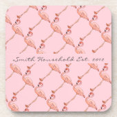 Pink Flamingo Personalisiert Drink Coasters Getränkeuntersetzer (Vorderseite)