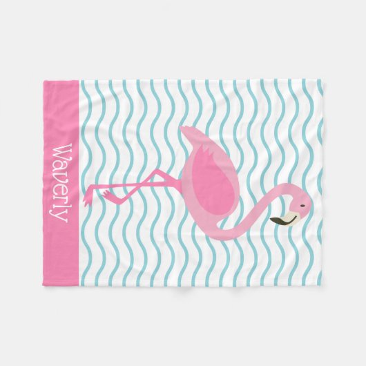 Pink Flamingo Personalisiert Fleece Blanket (Vorderseite (Horizontal))