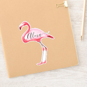 Pink Flamingo personalisiert Ihren Namen Aufkleber