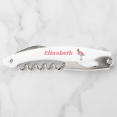 Pink Flamingo Personalisiert Kellnermesser (Rückseite)