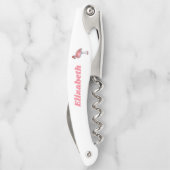 Pink Flamingo Personalisiert Kellnermesser (Rückseite)