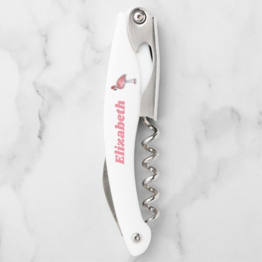 Pink Flamingo Personalisiert Kellnermesser (Rückseite)