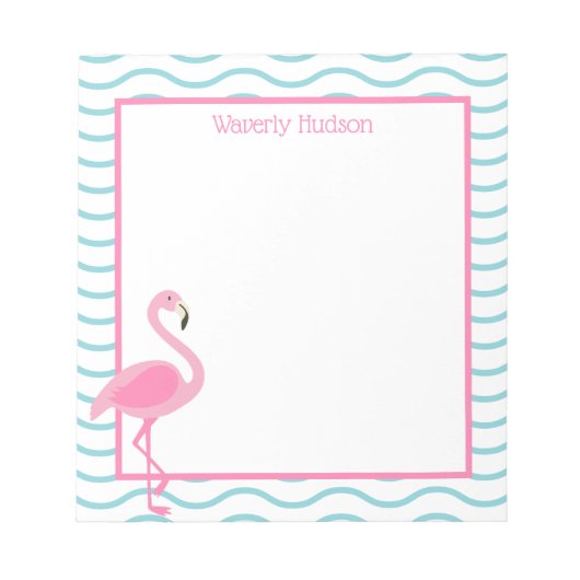 Pink Flamingo Personalisiert Notepad Notizblock (Vorderseite)