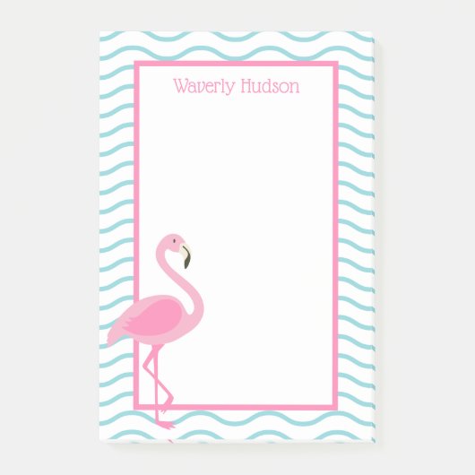 Pink Flamingo Personalisiert Post-it Notepad Post-it Klebezettel (Vorderseite)