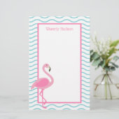 Pink Flamingo Personalisiert Stationery (Stehend Vorderseite)