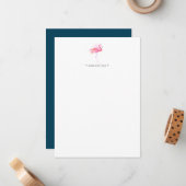Pink Flamingo Personalisiert Stationery Mitteilungskarte (Vorderseite/Rückseite Beispiel)