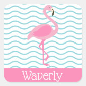 Pink Flamingo Personalisiert Stickers (Vorderseite)