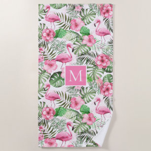 Pink Flamingo Personalisiert Strandtuch