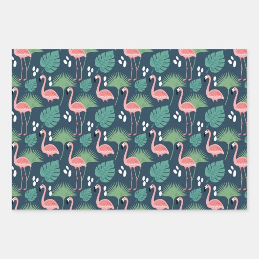 Pink Flamingo Personalisiert Wrapping Paper Sheets Geschenkpapier Set (Vorderseite)