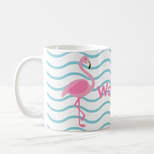Pink Flamingo Personalisierte Mug Kaffeetasse (Links)