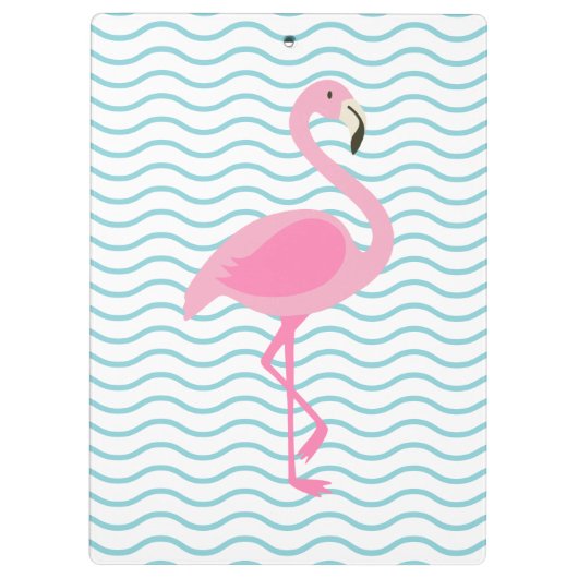 Pink Flamingo Personalisierte Zwischenablage Klemmbrett (Rückseite)