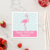 Pink Flamingo Personalisiertes Party Napkins Serviette (Beispiel)