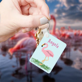 Pink Flamingo Personalized Keychain Schlüsselanhänger
