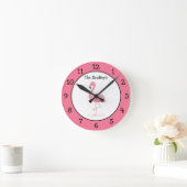 Pink Flamingo Personalized Runde Wanduhr (Zuhause)
