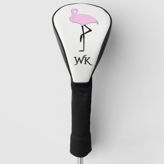 Pink Flamingo Persönliche Initials Golf Headcover (Vorderseite)