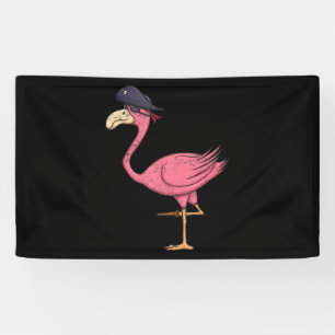 Pink-Flamingo-Pirat mit Eyepatal Halloween Banner