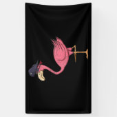 Pink-Flamingo-Pirat mit Eyepatal Halloween Banner (Vertikal)