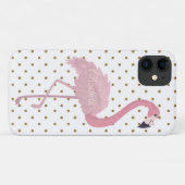 Pink Flamingo, Polka Dots Personalisiert Case-Mate iPhone Hülle (Rückseite (Horizontal))