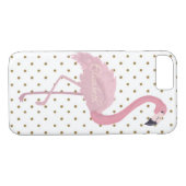 Pink Flamingo, Polka Dots Personalisiert Case-Mate iPhone Hülle (Rückseite (Horizontal))