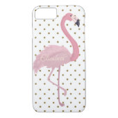 Pink Flamingo, Polka Dots Personalisiert Case-Mate iPhone Hülle (Rückseite)