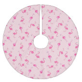 Pink Flamingo Polyester Weihnachtsbaumdecke (Vorderseite)