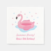 Pink Flamingo Pool Schwimmbad Sommerangebot Party Serviette (Vorderseite)