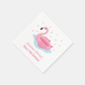 Pink Flamingo Pool Schwimmbad Sommerangebot Party Serviette (Ecke)