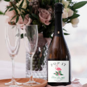 Pink Flamingo - Pop! Wenn sie Pop! Schaumweinetikett