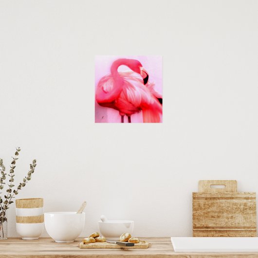 Pink Flamingo Poster (Küche)
