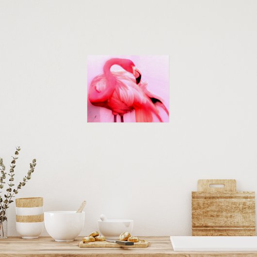Pink Flamingo Poster (Küche)