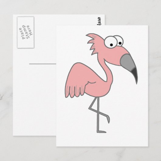 Pink Flamingo Postkarte (Vorne/Hinten)