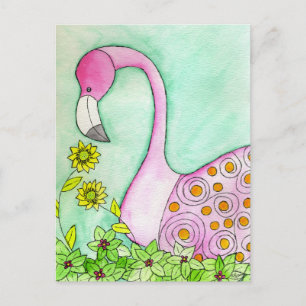 Pink Flamingo Postkarte