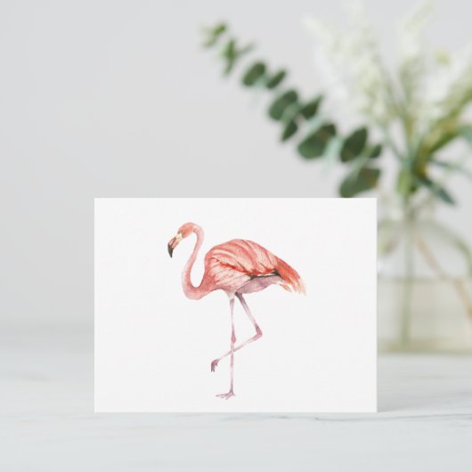 Pink Flamingo Postkarte (Stehend Vorderseite)