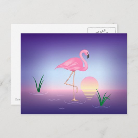 Pink Flamingo Postkarte (Vorne/Hinten)