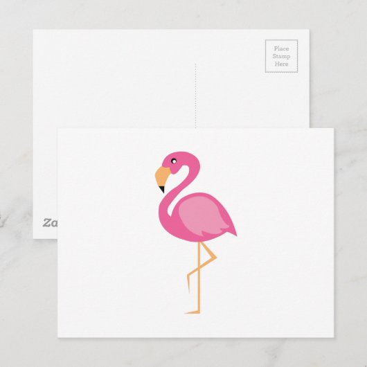 Pink Flamingo Postkarte (Vorne/Hinten)