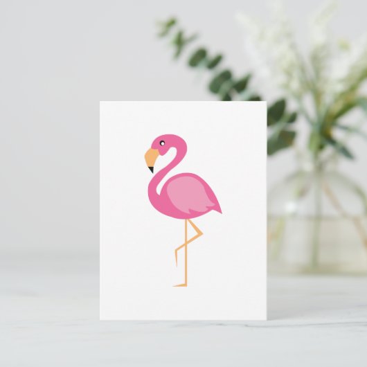 Pink Flamingo Postkarte (Stehend Vorderseite)
