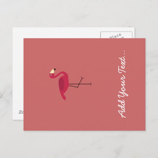 Pink Flamingo Postkarte (Vorne/Hinten)