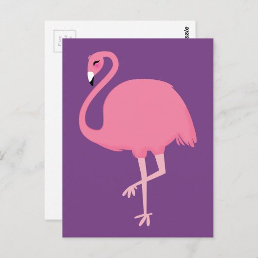 Pink Flamingo Postkarte (Vorne/Hinten)