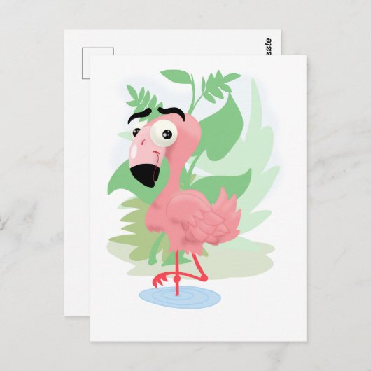 Pink Flamingo Postkarte (Vorne/Hinten)