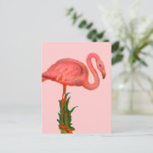 Pink Flamingo Postkarte (Stehend Vorderseite)