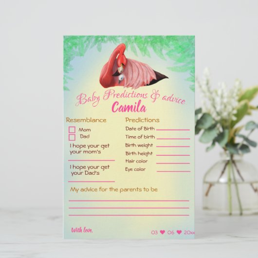 Pink Flamingo Predictions & Advice Foto Game Card (Stehend Vorderseite)
