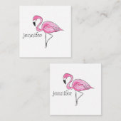 Pink Flamingo Preppy Personalisiert Mitteilungskarte (Vorne/Hinten)