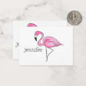 Pink Flamingo Preppy Personalisiert Mitteilungskarte (Vorderseite/Rückseite Beispiel)