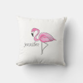 Pink Flamingo Preppy Personalisiert Throw Kissen (Vorderseite)
