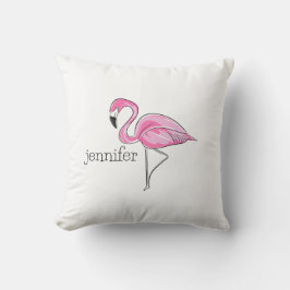 Pink Flamingo Preppy Personalisiert Throw Kissen