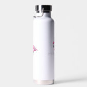 Pink Flamingo Preppy Personalisiert Trinkflasche (Rechts)